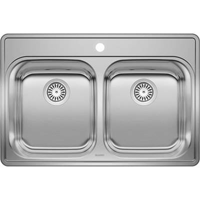 Blanco 400001- ESSENTIAL 2 (1 Hole) Drop-in Kitchen Sink, Stainless Steel | FaucetExpress.ca
