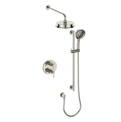 Vogt SET.Z1.220.210.PN- 2-Way Thermostatic Set - Rainhead and Handheld Polished Nickel