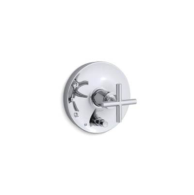 Kohler T14501-3-CP- Purist® Rite-Temp® pressure-balancing valve trim with cross handles, valve not included | FaucetExpress.ca