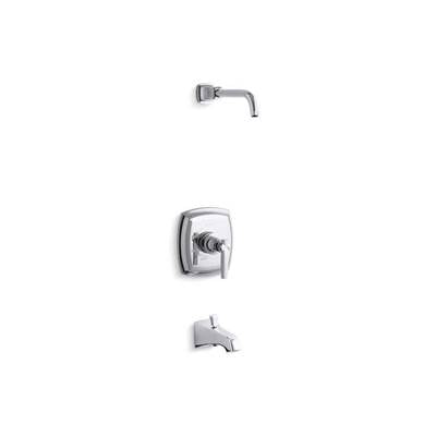 Kohler TLS16225-4-CP- Margaux® Rite-Temp(R) bath and shower valve trim with lever handle and NPT spout, less showerhead | FaucetExpress.ca