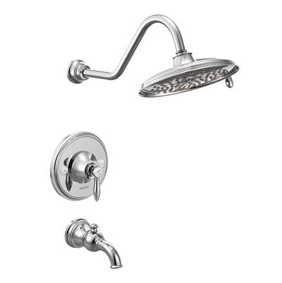 Moen TS32104- Weymouth Posi-Temp Tub and Shower Trim Kit, Valve Required, including 9-Inch 2-Spray Rainshower, Chrome