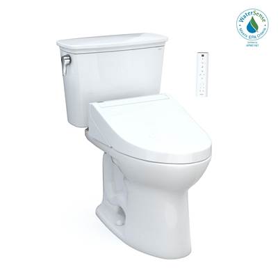 Toto MW7863084CEFG#01- Toto Drake Transitional Washlet+ Two-Piece Elongated 1.28 Gpf Universal Height Tornado Flush Toilet With C5 Bidet Seat Cotton White