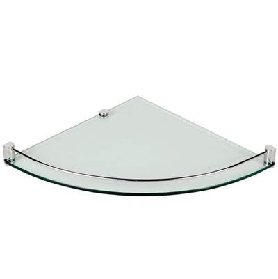 Laloo 5611T PN- Corner Single Glass Shelf - Polished Nickel | FaucetExpress.ca