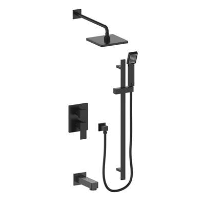 Vogt SET.AP.310.318.MB- Kapfenberg 3-Way Pressure Balanced Shower Set - 8' Ceiling Arm Matte Black