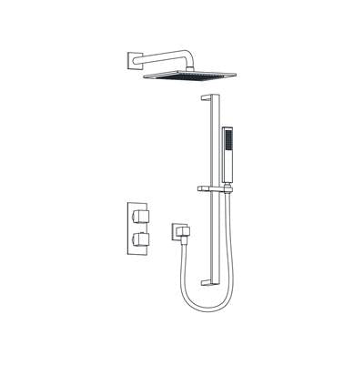 Aqualem TSKT2233-MB- 2-Way Thermostatic Shower Kit Trim Set (Rough-In Valve Req.: HW2200.RI) - FaucetExpress.ca