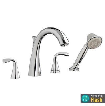 American Standard T186901.002- Fluent Bathtub Faucet With Lever Handles And Personal Shower For Flash Rough-In Valve