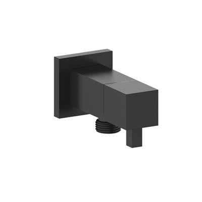 Vogt EC.01.02.MB- Square Brass Elbow Connector with Shut-Off Matte Black