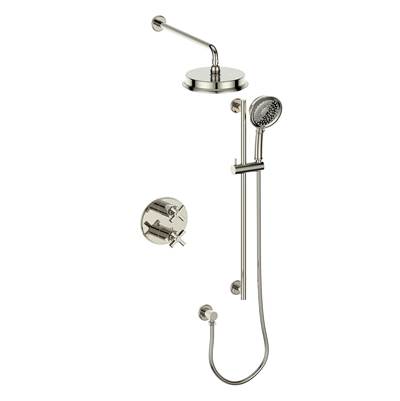 Vogt SET.Z4.220.210.PN- 2-Way Thermostatic Set - Rainhead and Handheld Polished Nickel