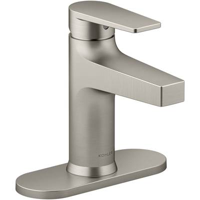 Kohler 74021-4-BN- Taut single-control lavatory faucet with escutcheon | FaucetExpress.ca