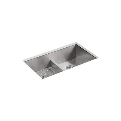 Kohler 3838-3-NA- Vault 33'' x 22'' x 9-5/16'' Smart Divide® top-mount/undermount double-equal bowl kitchen sink with 3 faucet holes | FaucetExpress.ca