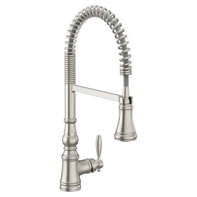 Moen S73104SRS- Weymouth Single-Handle Pull-Down Sprayer Kitchen Faucet with Power Clean and Spring Spout in Spot Resist Stainless