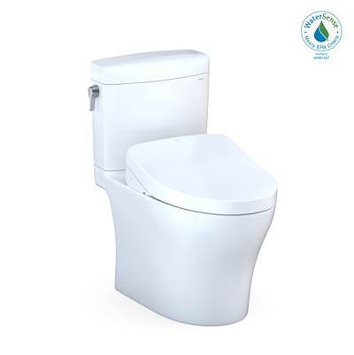 Toto MW4363046CEMFGNA#01- Toto Washlet+ Aquia Iv Cube Two-Piece Elongated Dual Flush 1.28 And 0.9 Gpf Toilet With Auto Flush S500E Bidet Seat Cotton White