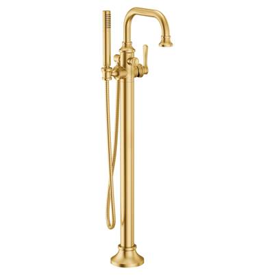 Moen S44507BG- Colinet One-Handle Freestanding Floor Mount Tub Filler with Handshower in Brushed Gold