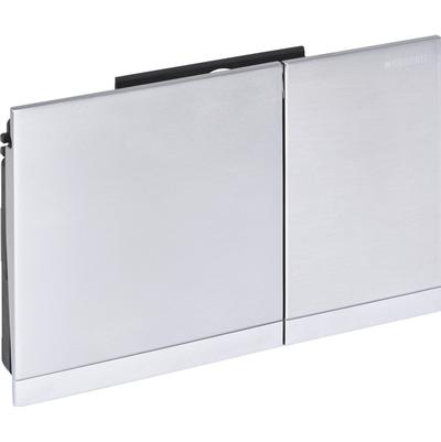 Geberit 115.796.GH.1- Geberit actuator plate Sigma60 for dual flush, ready-to-fit set: chrome-plated, brushed, easy-to-clean coated, bright chrome-plated | FaucetExpress.ca