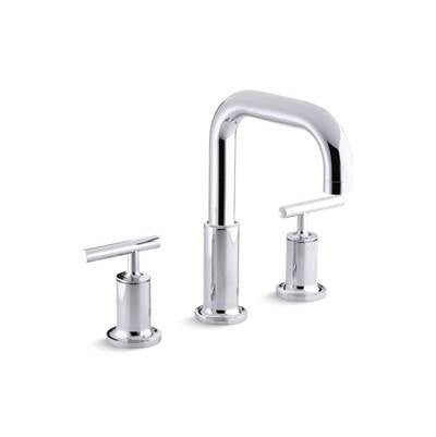 Kohler T14428-4-CP- Purist® Deck-mount bath faucet trim for high-flow valve with lever handles, valve not included | FaucetExpress.ca