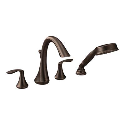 Moen T944ORB- Eva 2-Handle Deck-Mount Roman Tub Faucet Trim Kit with Hand shower in Oil Rubbed Bronze (Valve Not Included)