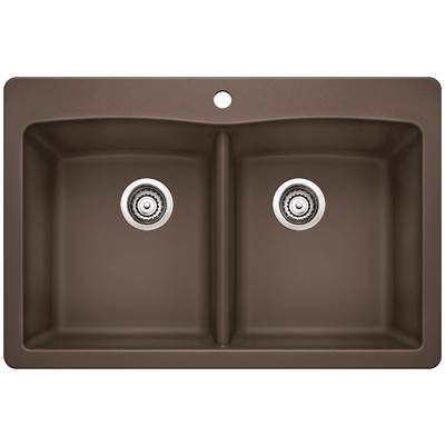 Blanco 400365- DIAMOND 210 Double Bowl Drop-in Sink, SILGRANIT®, Café | FaucetExpress.ca