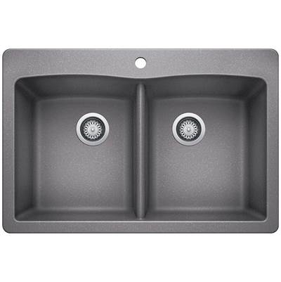 Blanco 401661- DIAMOND 210 Drop-in Sink, SILGRANIT®, Metallic Gray | FaucetExpress.ca