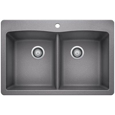 Blanco 401661- DIAMOND 210 Drop-in Sink, SILGRANIT®, Metallic Gray | FaucetExpress.ca