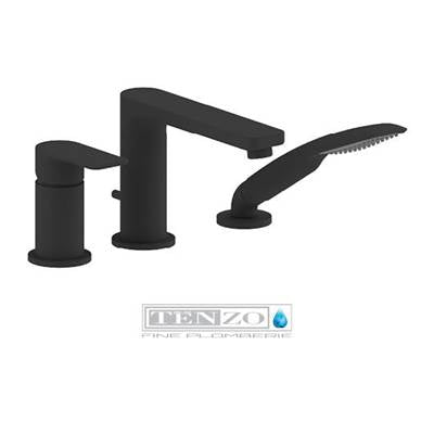 Tenzo DE35-PB-BG - Deck Mount 3 Pcs Tub Filler Delano Brushed Gold