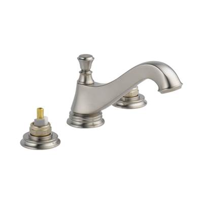 Delta 3595LF-SSMPU-LHP- 2H Wide Spread Lav - Low Arc Spout W/ Metal Pop-Up | FaucetExpress.ca