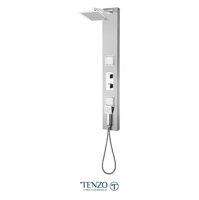 Tenzo TZST- Shower Col. Stainless Steel [Sh. Head 2 Jets Diverter Spout] Thermo./Diverter Brushed
