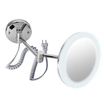 Laloo 2035 C- Magnification Mirror 5x LED Lit Plugin - Chrome | FaucetExpress.ca