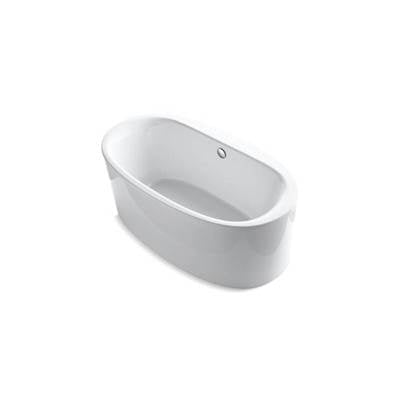Kohler 6368-0- Sunstruck® 66'' x 36'' oval freestanding bath with straight shroud and center drain | FaucetExpress.ca