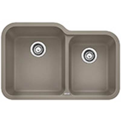 Blanco 401141- VISION U 1 ¾ Undermount Kitchen Sink, SILGRANIT®, Truffle | FaucetExpress.ca