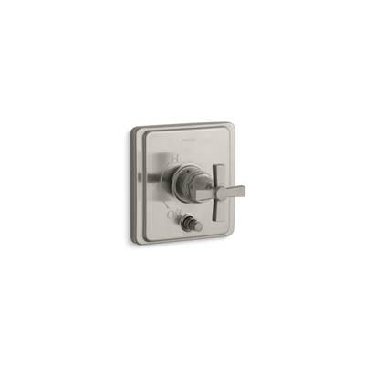 Kohler T98757-3A-BN- Pinstripe® Rite-Temp(R) pressure-balancing valve trim with diverter and plain cross handle, valve not included | FaucetExpress.ca