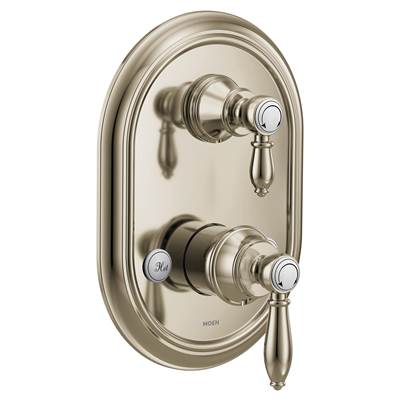 Moen UTS4311NL- Weymouth M-CORE 3-Series 2-Handle Shower Trim with Integrated Transfer Valve in Polished Nickel (Valve Not Included)