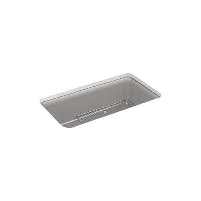 Kohler 8206-CM4- Cairn® 33-1/2'' x 18-5/16'' x 10-1/8'' Neoroc® undermount single-bowl kitchen sink with rack | FaucetExpress.ca