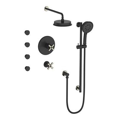 Vogt SET.Z4.141.810.PB- Thermostatic Set with Exposed Jets 3/4' Polished Nickel Matte Black