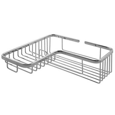 Laloo 3391 PN- Wire Corner Soap and Bottle Basket - Polished Nickel | FaucetExpress.ca