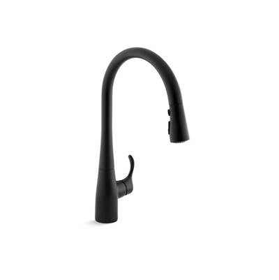 Kohler 596-BL- Simplice® single-hole or three-hole kitchen sink faucet with 16-5/8'' pull-down spout, DockNetik magnetic docking system, and a 3-fun | FaucetExpress.ca