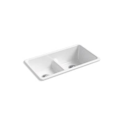 Kohler 5312-0- Iron/Tones® 33'' x 18-3/4'' x 9-5/8'' Smart Divide® top-mount/undermount double-equal kitchen sink | FaucetExpress.ca