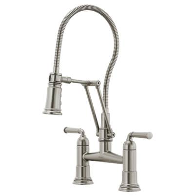 Brizo 62174LF-SS- Two Handle Articulating Bridge Faucet With Finished Hose | FaucetExpress.ca