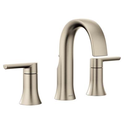 Moen TS6925BN- Doux 8 in. Widespread 2-Handle Bathroom Faucet Trim Kit in Brushed Nickel (Valve Not Included)