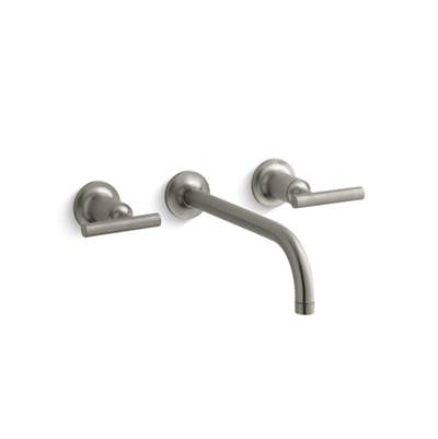 Kohler T14414-4-BN- Purist® Wall-mount bathroom sink faucet trim with 9'', 90-degree angle spout and lever handles, requires valve | FaucetExpress.ca