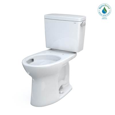 Toto CST776CEFRG.10#01- Toto Drake Two-Piece Elongated 1.28 Gpf Universal Height Tornado Flush Toilet With Cefiontect And Right-Hand Trip Lever 10 Inch Rough-In Cotton White