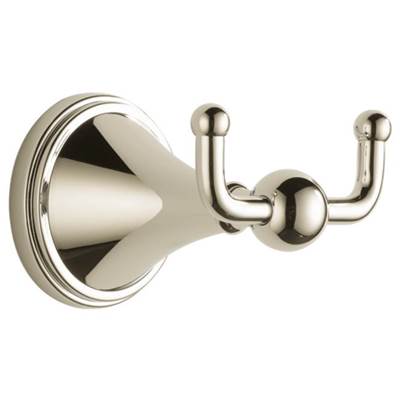 Brizo 69535-PN- Traditional Double Robe Hook Pn | FaucetExpress.ca