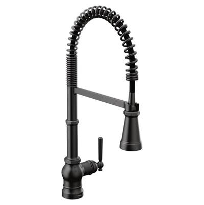 Moen S72103BL- Paterson Single-Handle Pull-Down Sprayer Kitchen Faucet with Power Clean and Spring Spout in Matte Black