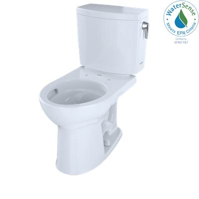 Toto CST453CUFRG#01- Toto Drake Ii 1G Two-Piece Round 1.0 Gpf Universal Height Toilet With Cefiontect And Right-Hand Trip Lever Cotton White