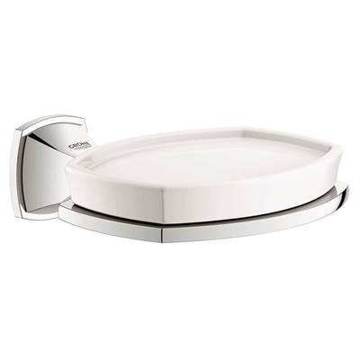 Grohe 40628000- Grandera Ceramic Soap Dish with Holder, Chrome | FaucetExpress.ca
