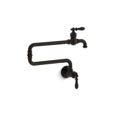 Kohler 99270-2BZ- Artifacts® single-hole wall-mount pot filler kitchen sink faucet with 22'' extended spout | FaucetExpress.ca