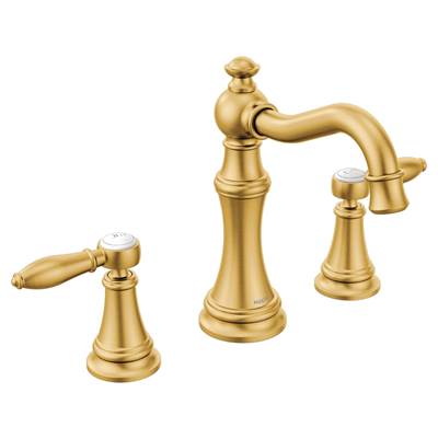 Moen TS42108BG- Weymouth 8 in. Widespread 2-Handle High-Arc Bathroom Faucet Trim Kit in Brushed Gold (Valve Not Included)