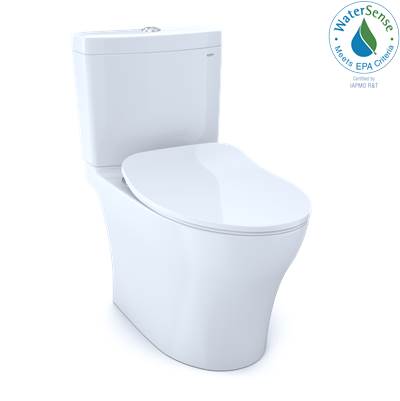 Toto MS446234CEMGN#01- Toto Aquia Iv Two-Piece Elongated Dual Flush 1.28 And 0.9 Gpf Toilet With Cefiontect And Softclose Seat Washlet+ Ready Cotton White