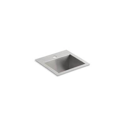Kohler 3840-1-NA- Vault 15'' x 15'' x 9-5/16'' Top-mount/undermount bar sink with single faucet hole | FaucetExpress.ca