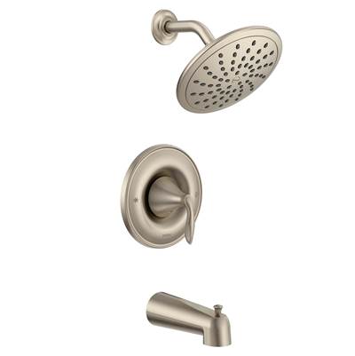 Moen T2233EPBN- Eva Posi-Temp Rain Shower 1-Handle Tub and Shower Faucet Trim Kit in Brushed Nickel (Valve Not Included)