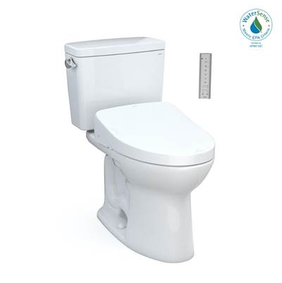 Toto MW7763046CEFG.10#01- Toto Drake Washlet+ Two-Piece Elongated 1.28 Gpf Universal Height Tornado Flush Toilet With S500E Bidet Seat 10 Inch Rough-In Cotton White